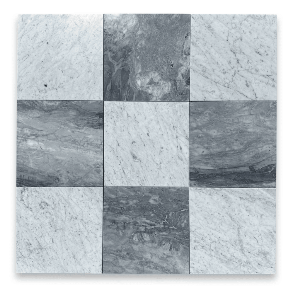 Checkerboard Marble Tile Carrara & Bardiglio Nuvolato – Tilehouz