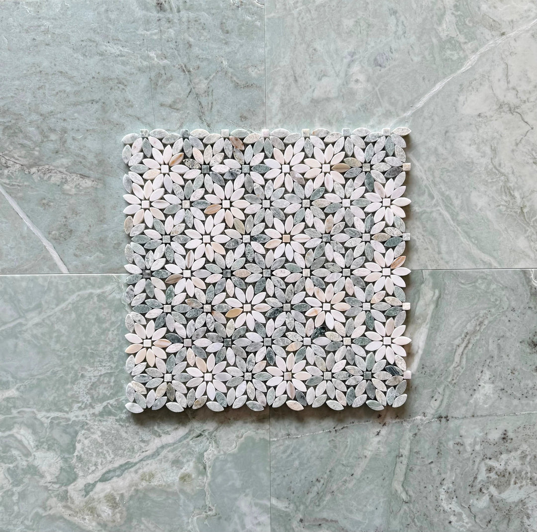 Daisy Wild Green 12.75 x 12.5 – Tilehouz
