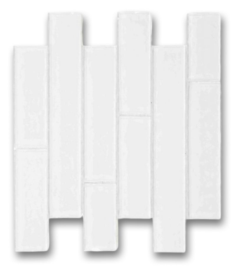 Ripple White Glossy Glass 11.75x11.75