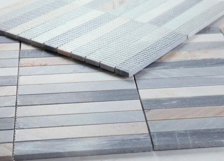 Slot Blue marble wall tile by Tilehouz, blue-gray mosaic 11.75 x 11.75