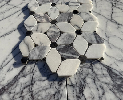 Lilac Marble Floral Pattern Polished Mosaic