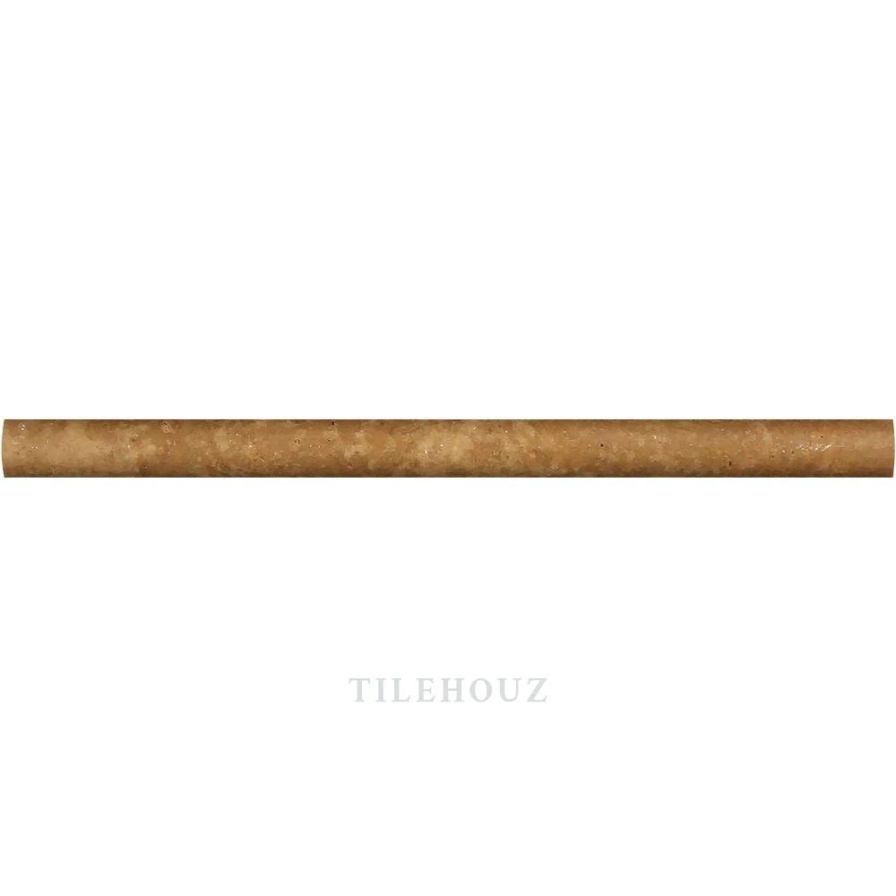 Travertine bullnose liner, 3/4 x 12, honed Noce, Tilehouz