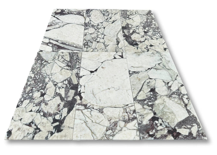 Calacatta Viola Marble Tile 12x24 set; white marble with bold gray veining for wall &amp; ceiling applications by Tilehouz