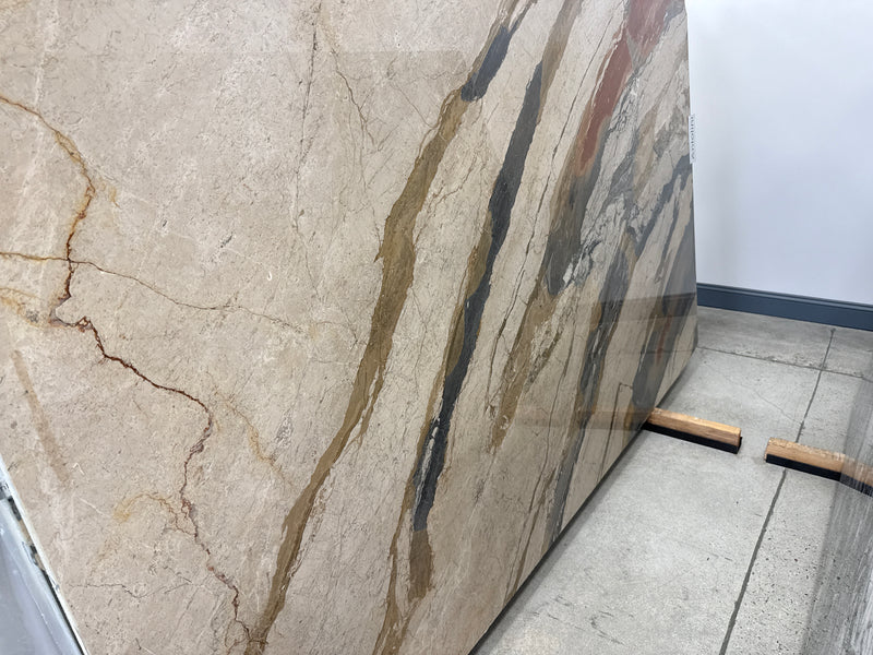 MARBLE BRECHE DE FANTASTIQUE POLISHED SLAB 3/4 107 x  62