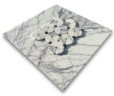 Lilac Marble Floral Pattern Polished Mosaic