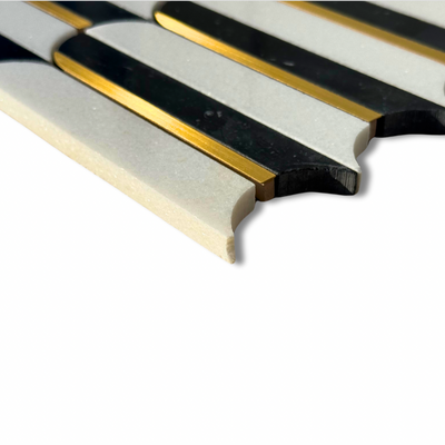 Piano Black Mosaic w/Brass Inlays