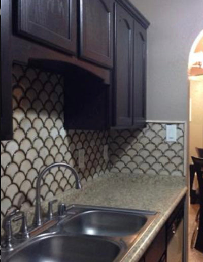 Allen + Roth Glossy Caramel Scallops Mosaic Wall Tile
