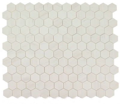 Bianco Dolomite 3” Hexagon Mosaic Polished/Honed (Premium)