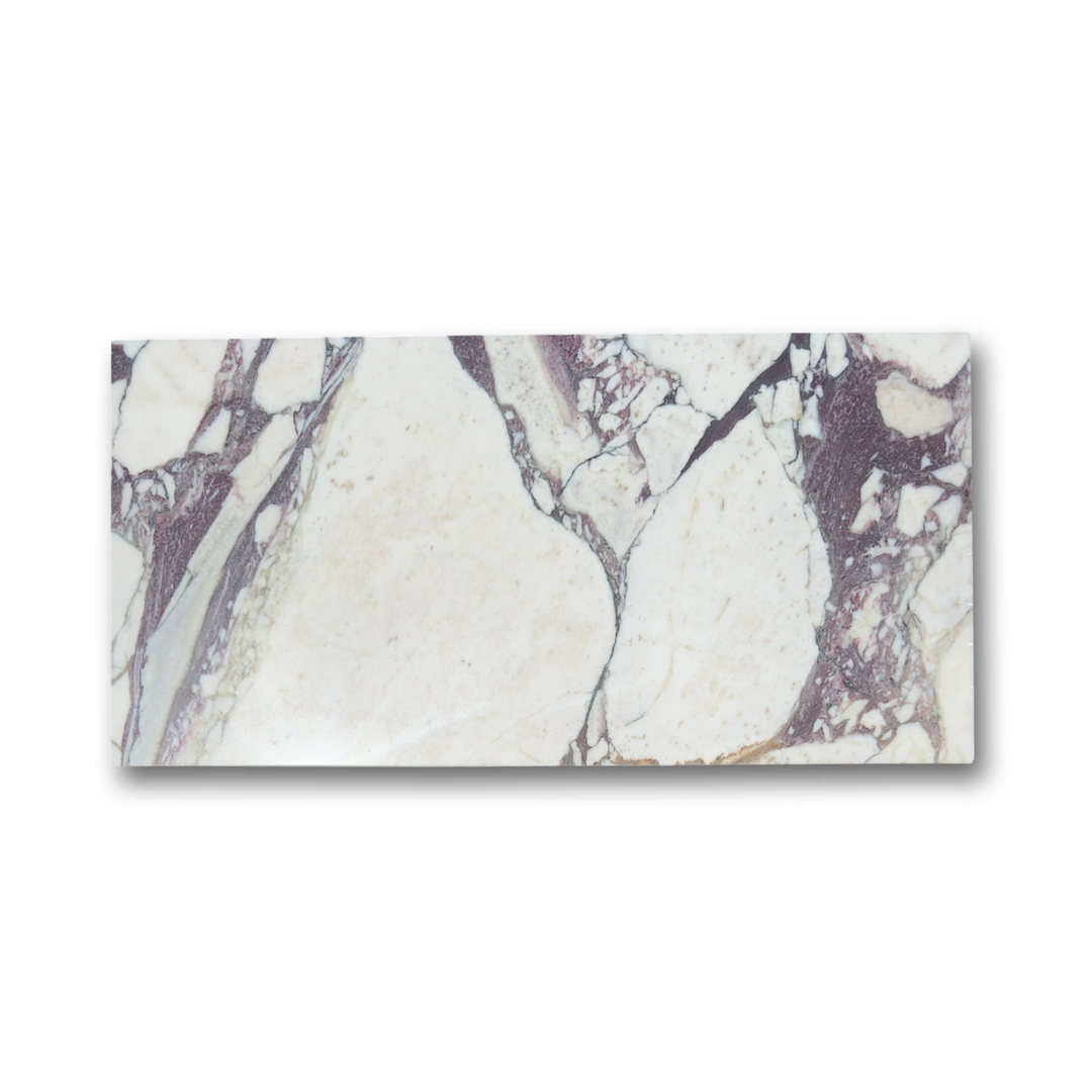 Calacatta Viola Marble Tile 12x24 by Tilehouz, white with lavender-gray veining.