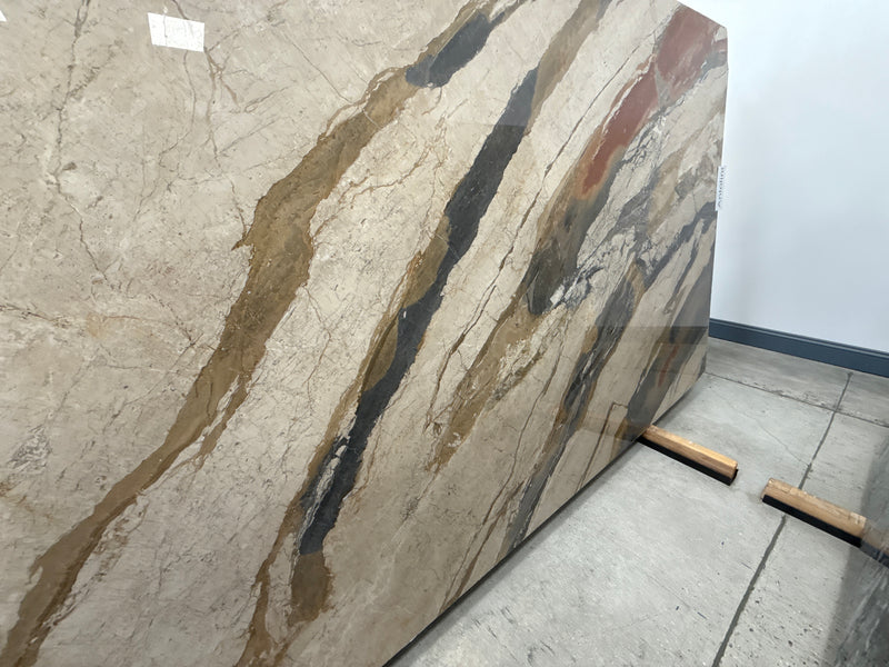 MARBLE BRECHE DE FANTASTIQUE POLISHED SLAB 3/4 107 x  62