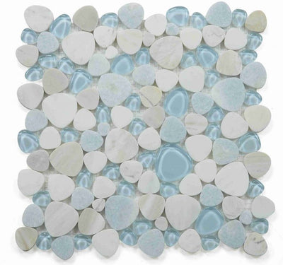 Peach Sky 12 x 12 Marble and Glass Mosaic
