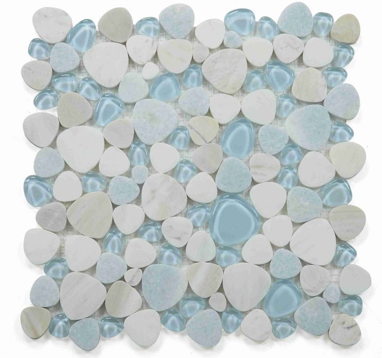 Peach Sky 12 x 12 Marble and Glass Mosaic