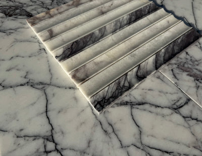Lilac Marble Fluted Pattern Honed Mosaic