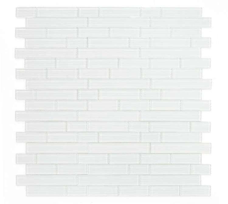 Glass mosaic tile Casale Silver White, 11.75x11.75, wall & ceiling tile by Tilehouz