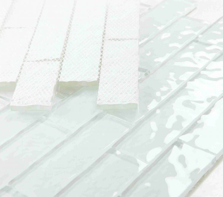 Ripple White Glossy Glass 11.75x11.75