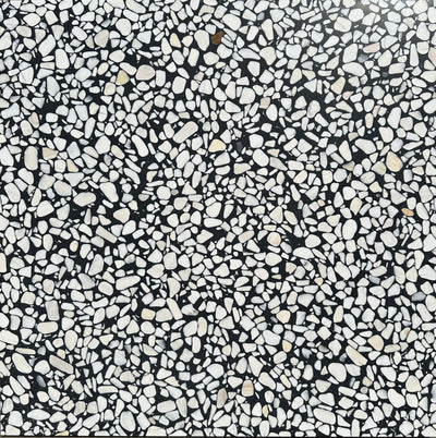 Terrazzo Arctic Black Polished Tile 24x24