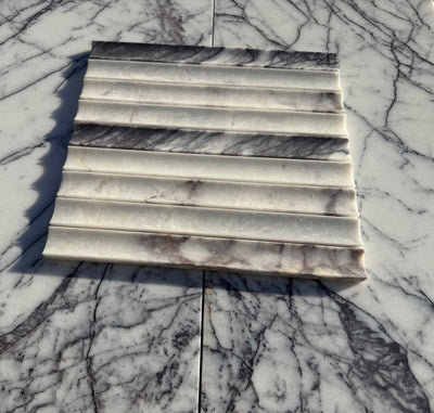 Lilac Marble Fluted Pattern Honed Mosaic