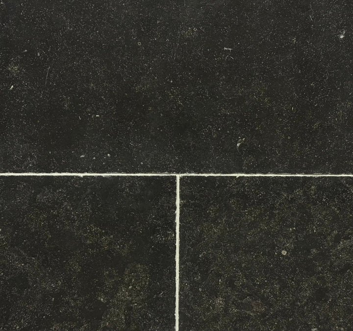 Pierre Bleu Belgian BlueStone limestone wall tile, 16x24, antiqued edge, dark with speckles