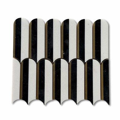 Piano Black Mosaic w/Brass Inlays