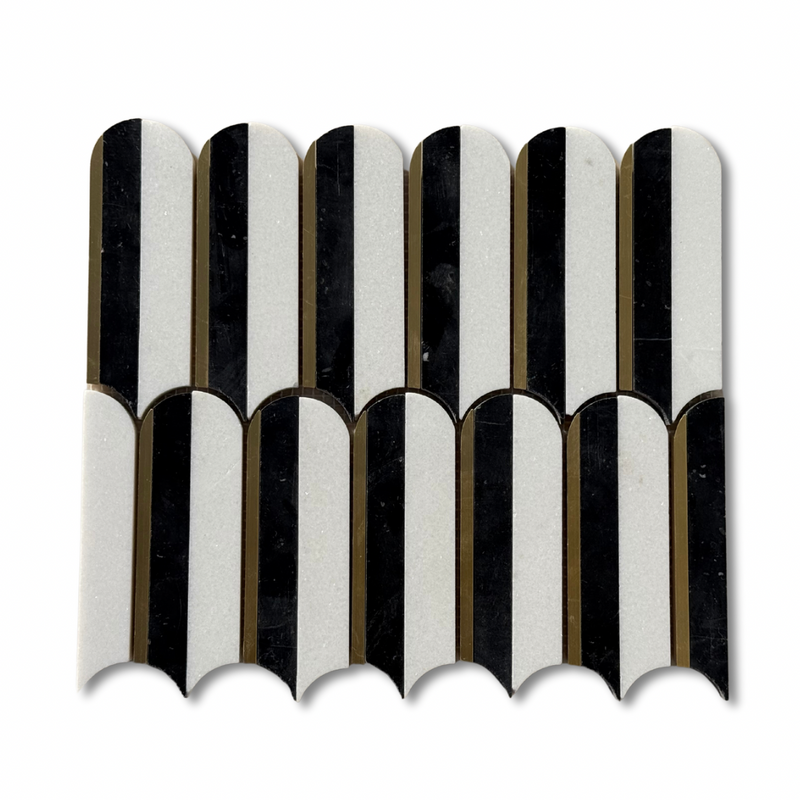 Piano Black Mosaic w/Brass Inlays