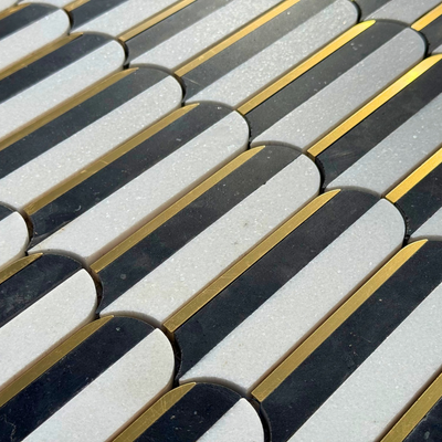 Piano Black Mosaic w/Brass Inlays