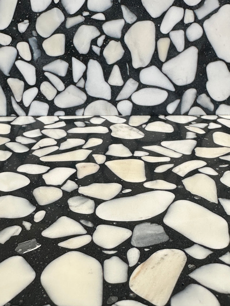 Terrazzo Arctic Black Polished Tile 24x24