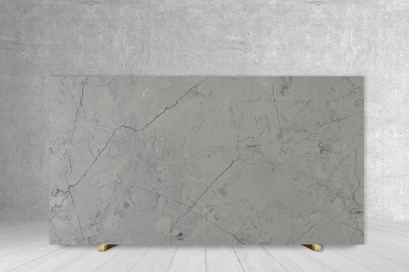 AQ Le Gris quartz polished slab countertop, gray with subtle veining, 128 x 77 cm.