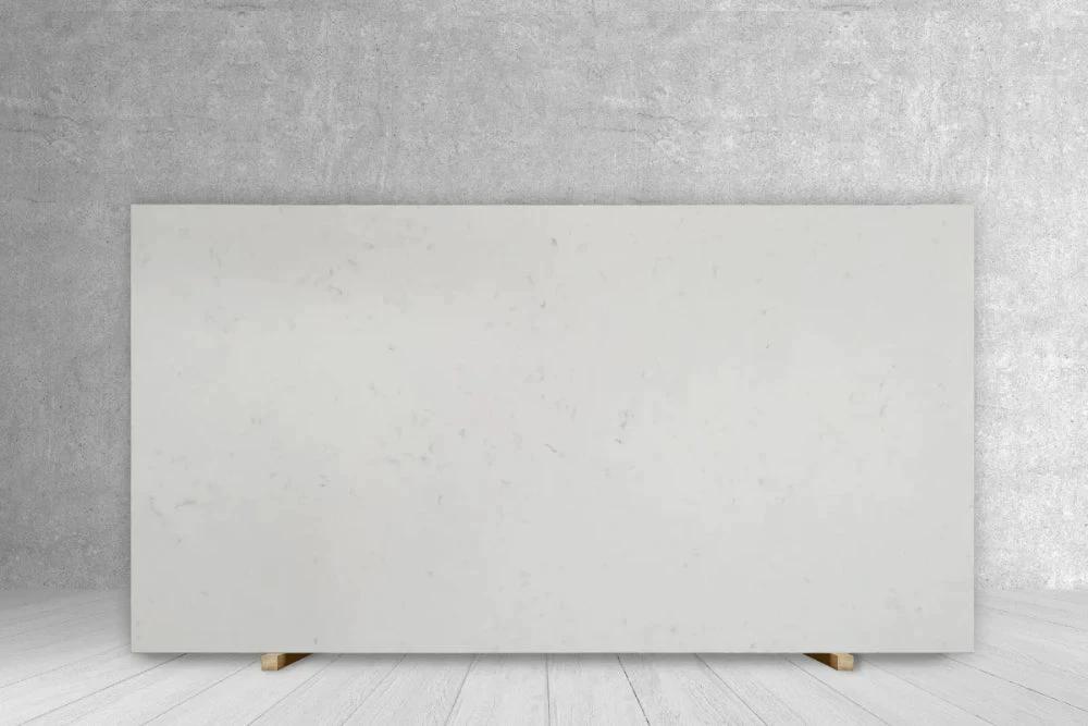 Quartz slab AQ BIANCO C, honed white countertop material, 127 x 64 by Tilehouz