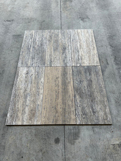 12x24 Silver Travertine (Vein-Cut/Honed)