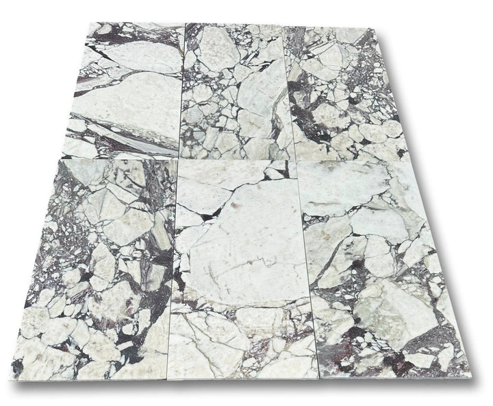 Calacatta Viola marble tile, 12x24, six-piece wall &amp; ceiling tile mosaic by Tilehouz