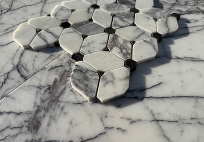 Lilac Marble Floral Pattern Polished Mosaic