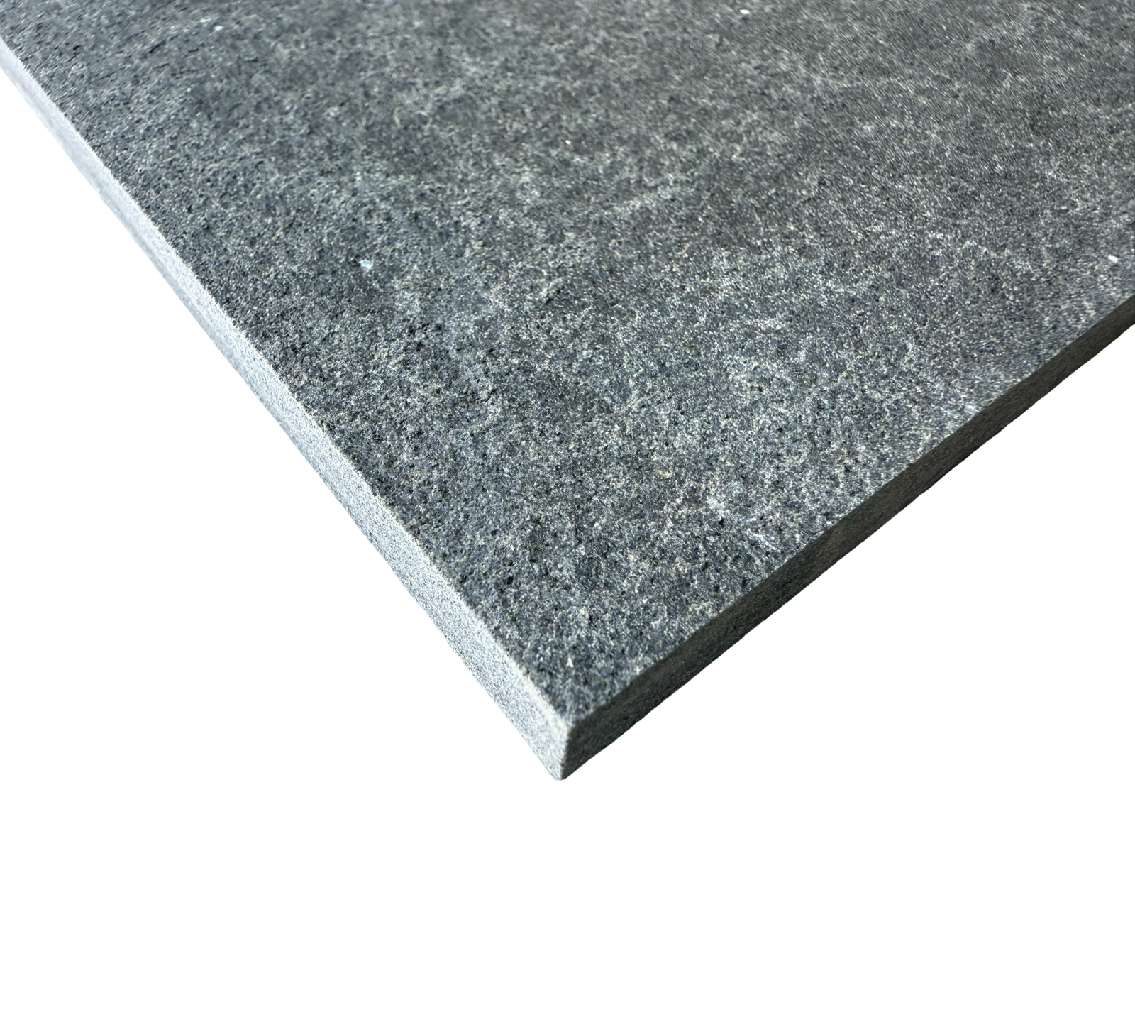Basalt wall tile Black Basalt Stone 12x24 by Tilehouz, flamed and brushed finish