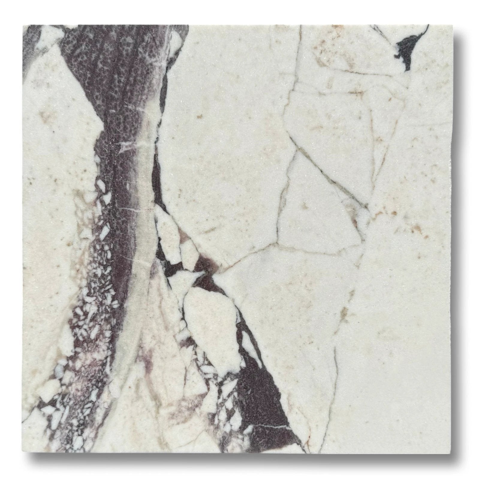 Calacatta Viola marble tile 12x12 in white with purple veining, Tilehouz.