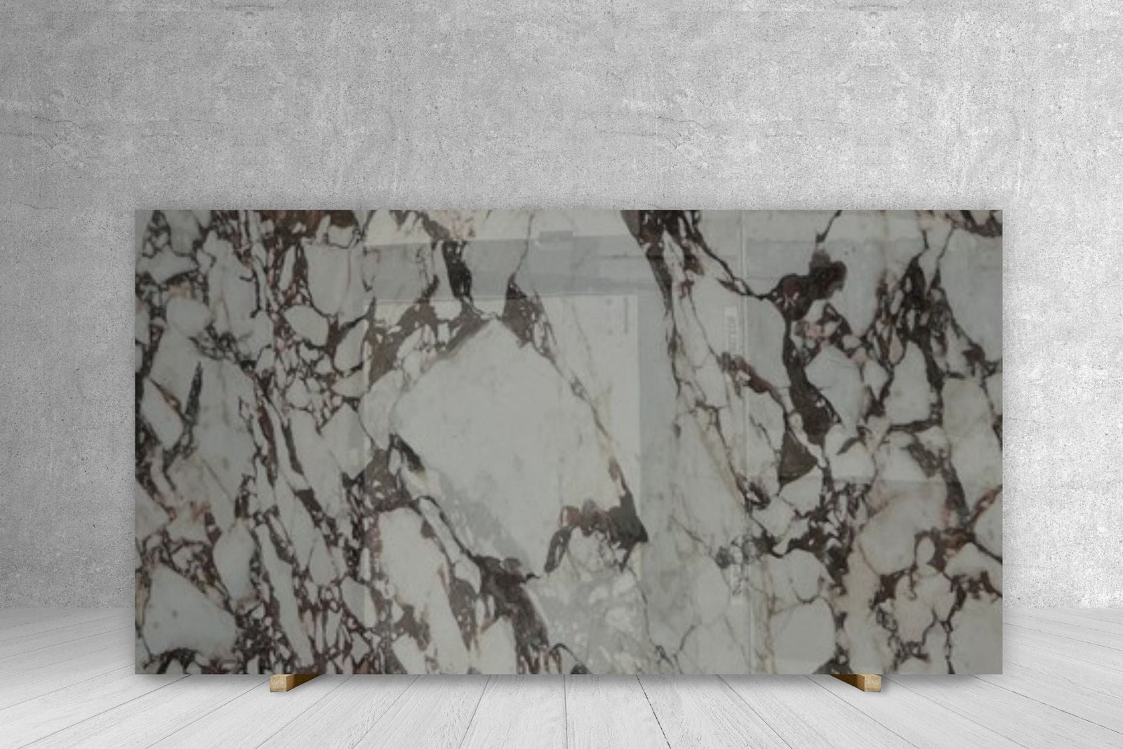 CALACATTA VIOLA TECH porcelain slab, satin finish, 1/2-in thick with white and dark veining for countertops.
