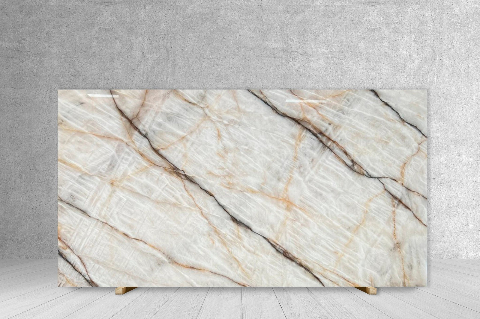Cristallo Vitrum Slab by Tilehouz, Bianco Exotic countertop slab with both sides polished, 126 x 75