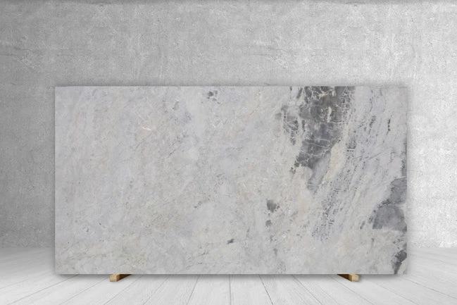 Marble Slab Pearl White, polished finish, 3/4 in thick, 89 x 48 inches, Tilehouz countertop slab
