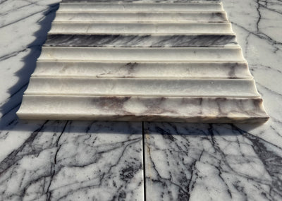 Lilac Marble Fluted Pattern Honed Mosaic