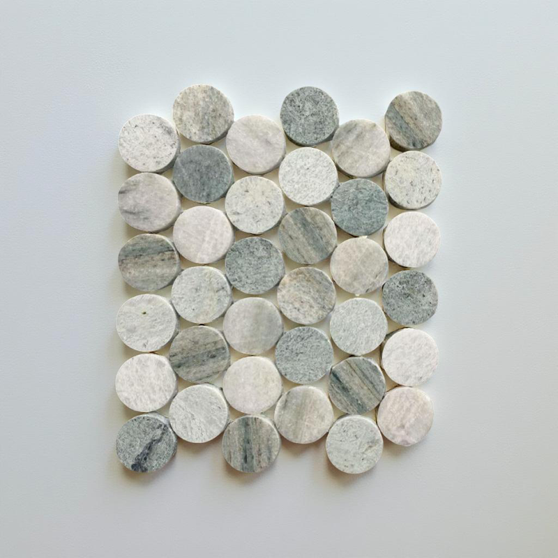 Ming Green Marble Large 2” Penny Mosaic