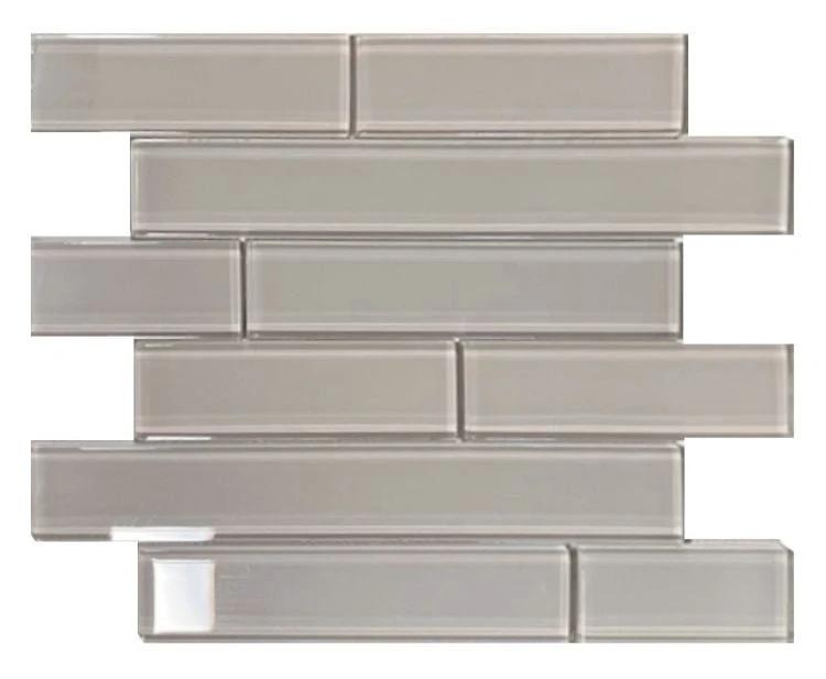 Casale Grey Shining 2nd Choice Glass Mosaic tile sheet, polished grey glass subway tiles 11.75 x 11.75