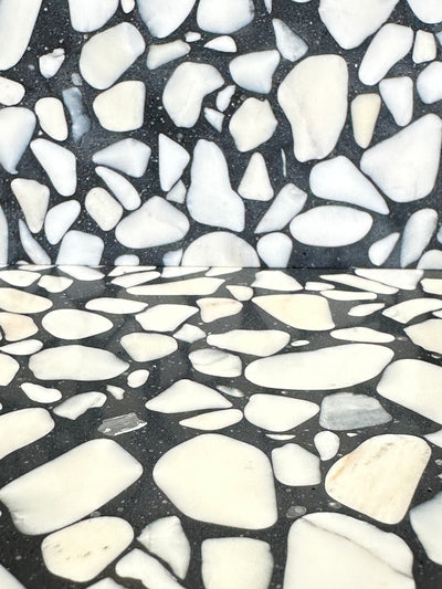 Terrazzo Arctic Black Polished Tile 24x24