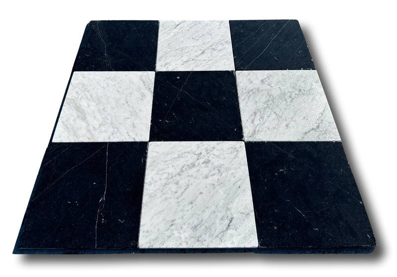 Nero Marquina Marble 12x12 Tumbled Tile