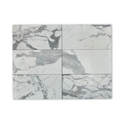 Statuario Premium Italian Marble 12x24 Tile Polished&Honed