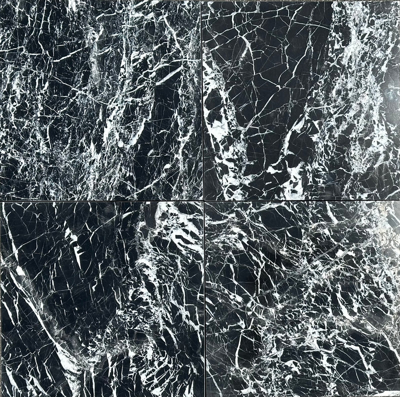 Asian Marquina Noir 12x12 Polished