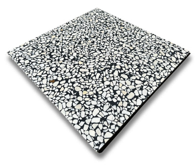 Terrazzo Arctic Black Polished Tile 24x24