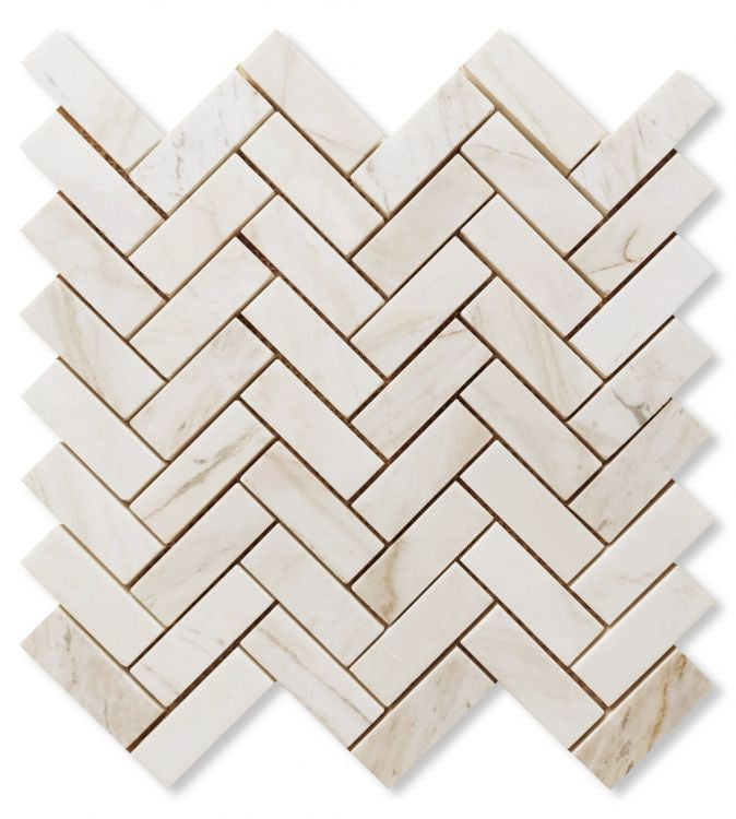 1x3 Herringbone Wooden White Honed 12 x 12