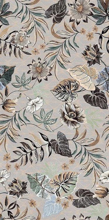 Tilehouz Sable Jardin 04 Matte 24x48 porcelain wall tile with beige botanical floral pattern