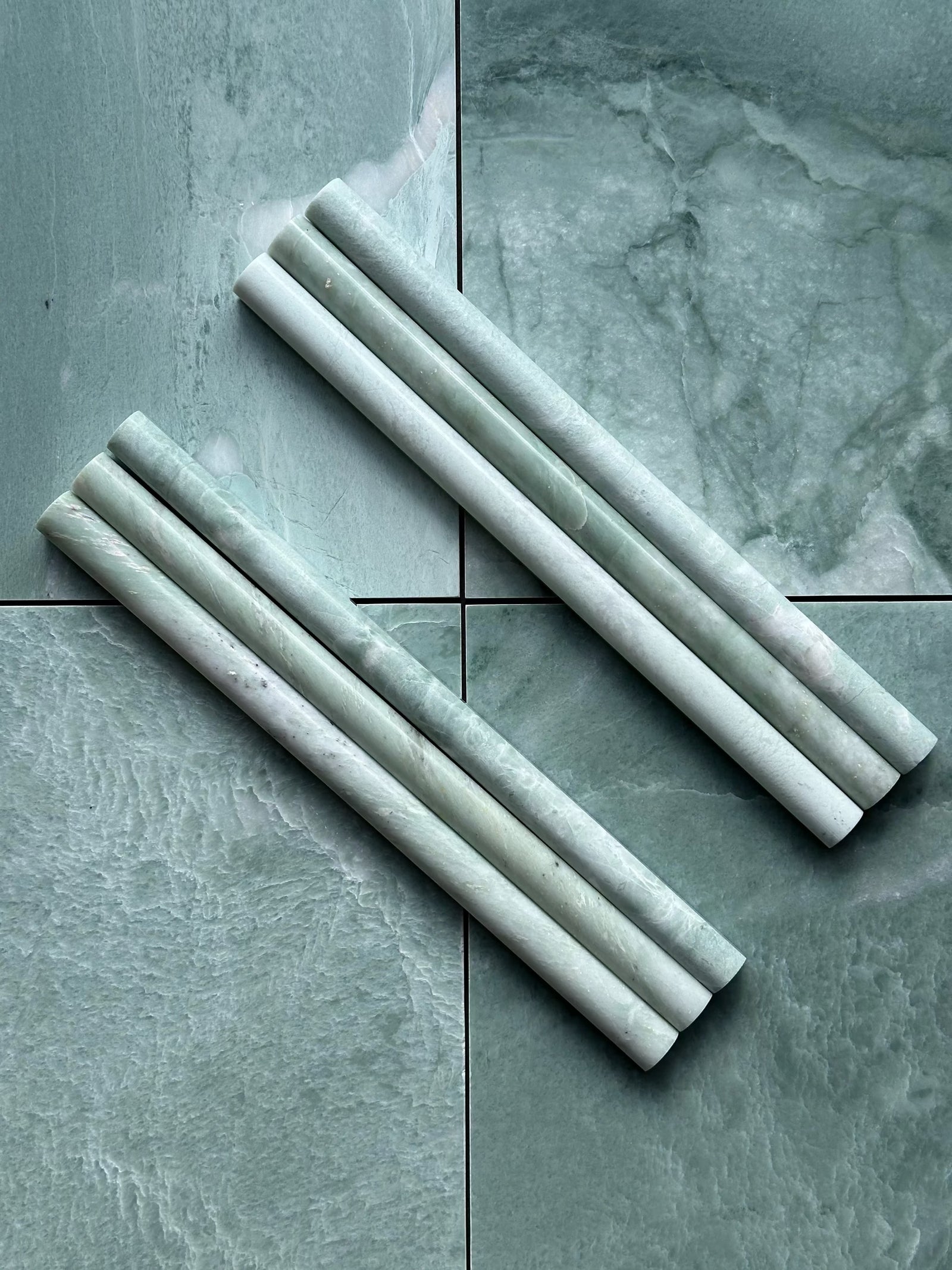 Ming Green Marble 3/4x12 bullnose liner for wall and ceiling tile