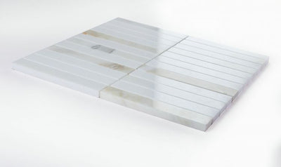 Long Slot Calacatta Gold & Thassos Marble Polished Mosaic