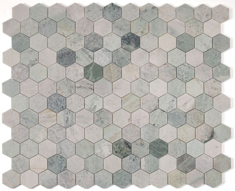 Ming Green Marble 3” Hexagon Mosaic