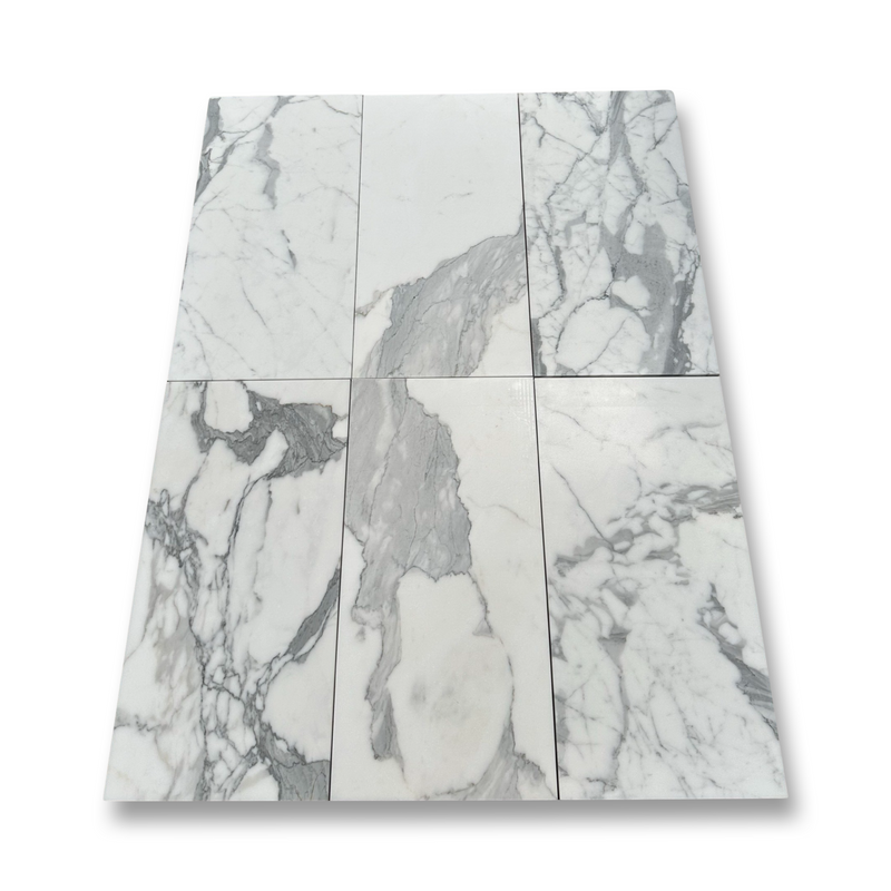 Statuario Premium Italian Marble 12x24 Tile Polished&Honed